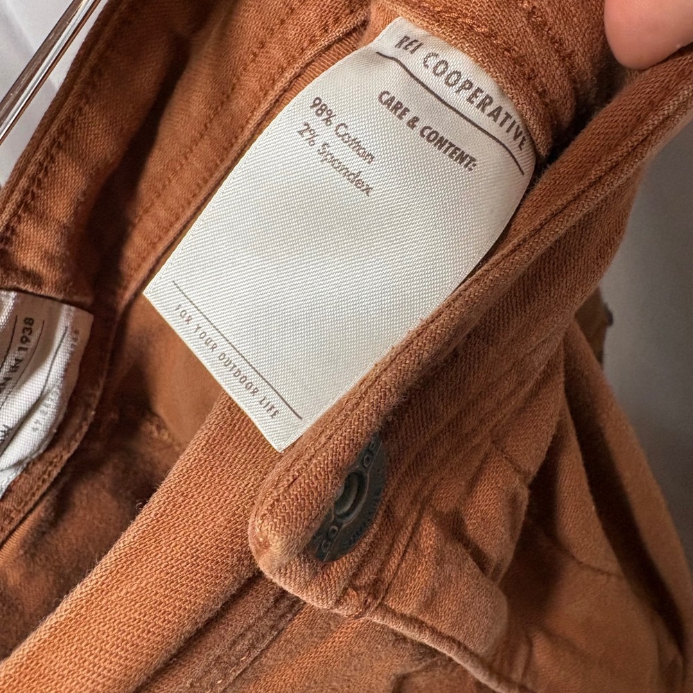 REI Co-op Women Rust Brown Canvas‎ Jogger Pants High Rise Utility Hiking Stretch - Picture 6 of 12